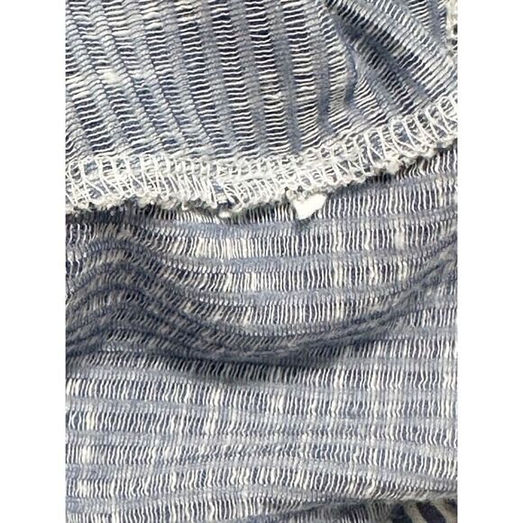 Anthropologie W5 Textured Striped‎ Knotted Front Top Blue White Size Medium - Picture 7 of 9